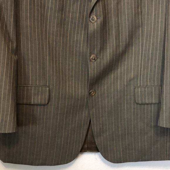 Paul Dione suit jacket Men's 45 R 100% wool sport coat formal blazer pinstripe - Picture 3 of 14